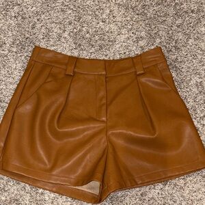 Faux leather shorts